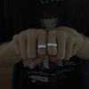 Punk Style Luminous Ring Blue Pink Color Adjustable Ring New Love Heart Ring  for Women Men