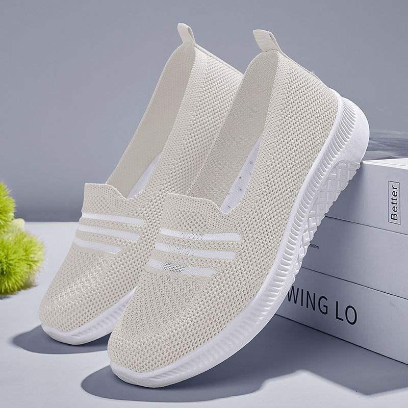 Old Beijing Women's Fly-Knit Fashion Mesh Walking Shoes - Soft Sole, Spring Style