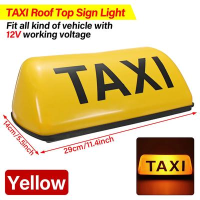 12V DC Taxi světlo Žlutá přísavný magnet Střecha Vodotěsná horní cedule Magnetická svítilna kabiny Světelná signalizace Světlo střešní cedule TAXI