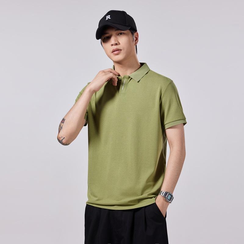 Men's Short-sleeved T-shirt POLO Shirt Loose Summer New Style Teen Printed Lapel Short-sleeved