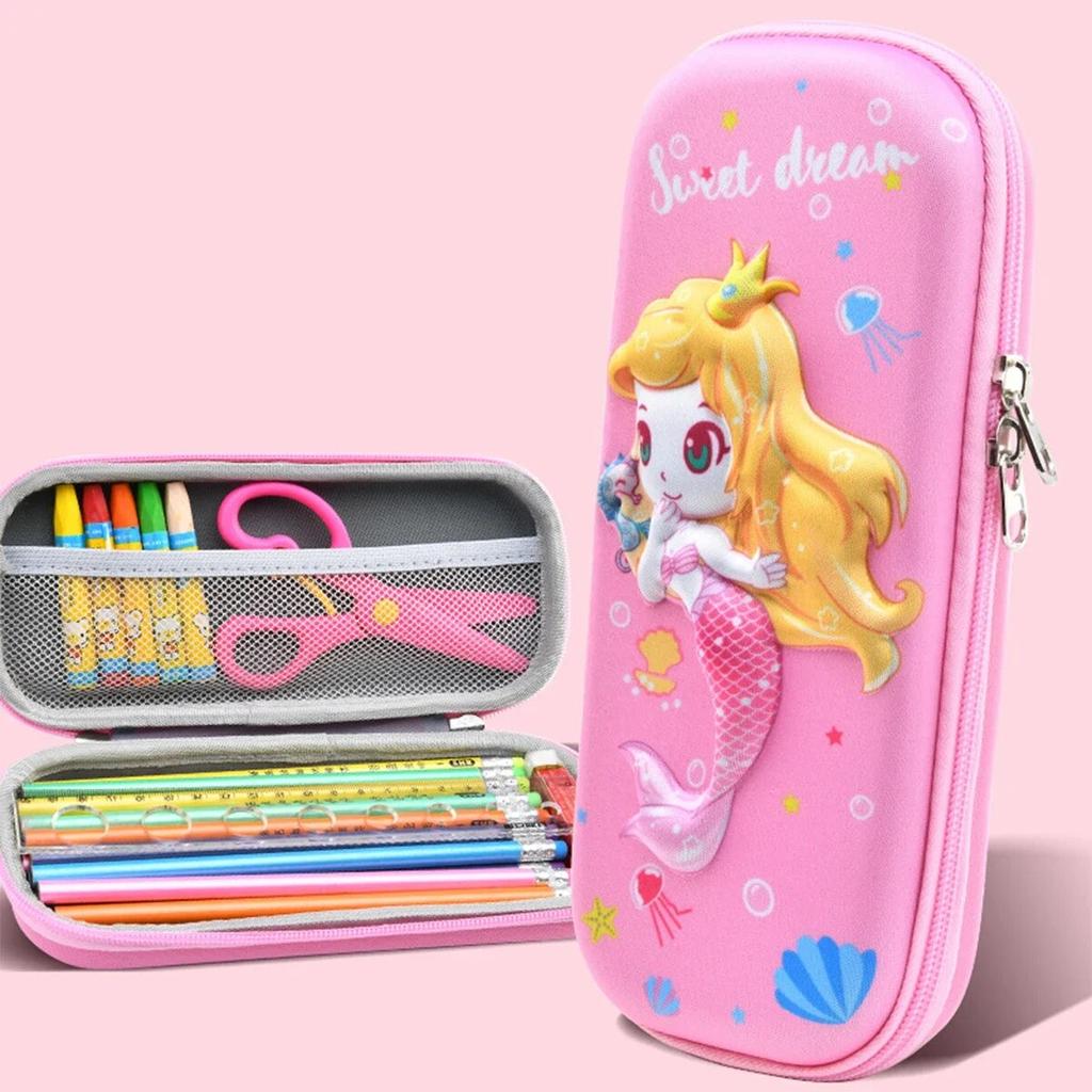 Cartoon 3D Pencil Case Kawaii Large Capacity Waterproof Pen Bag Stationery Storage Box for School Supplies