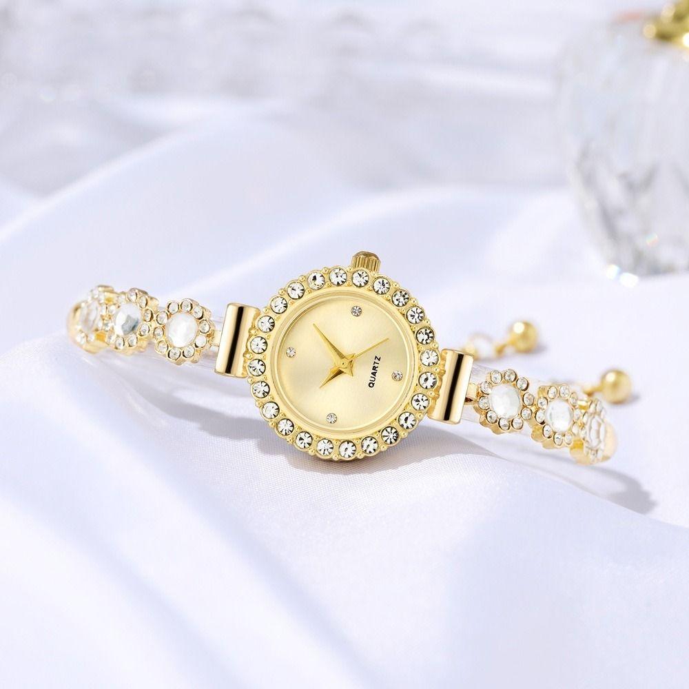Elegant Rhinestone Bracelet Women's Quartz Watch Fashion Accessory Ladies Quartz Wristwatch Pull Rope Bracelet Watch Daily Wear