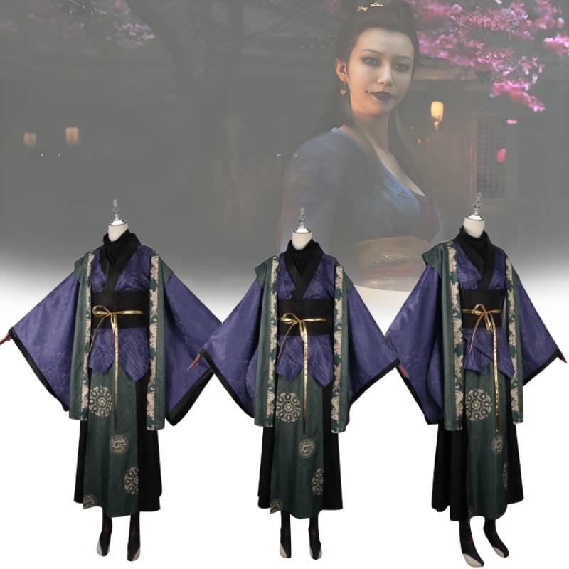 Elegant Black Myth Wukong Cosplay Outfit Featuring Retro Design In Purple Shade