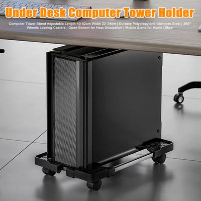 Supporto per Tower del Computer Yousheng con 4 Ruote Girevoli con Blocco Supporto Metallico Robusto Regolabile per CPU del Computer Ufficio Domestico Carrello Ventilato per Tower PC da Pavimento