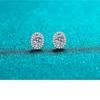 Bague Ringen Oval Cut Moissanite Diamond Stud Earring 100% 925 Silver Promise Wedding Platinum Plated Jewelry For Women Bridal