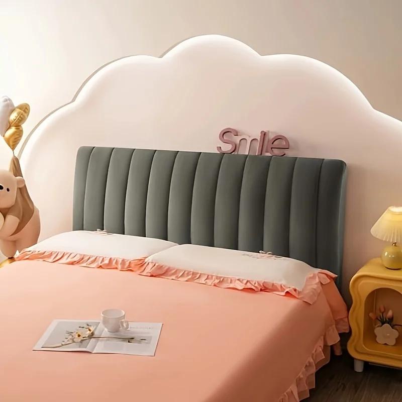Funda para cabecera de cama de terciopelo suave y grueso de lujo, funda para cabecera acolchada de felpa corta de alta calidad, funda protectora para cabecera de cama todo incluido