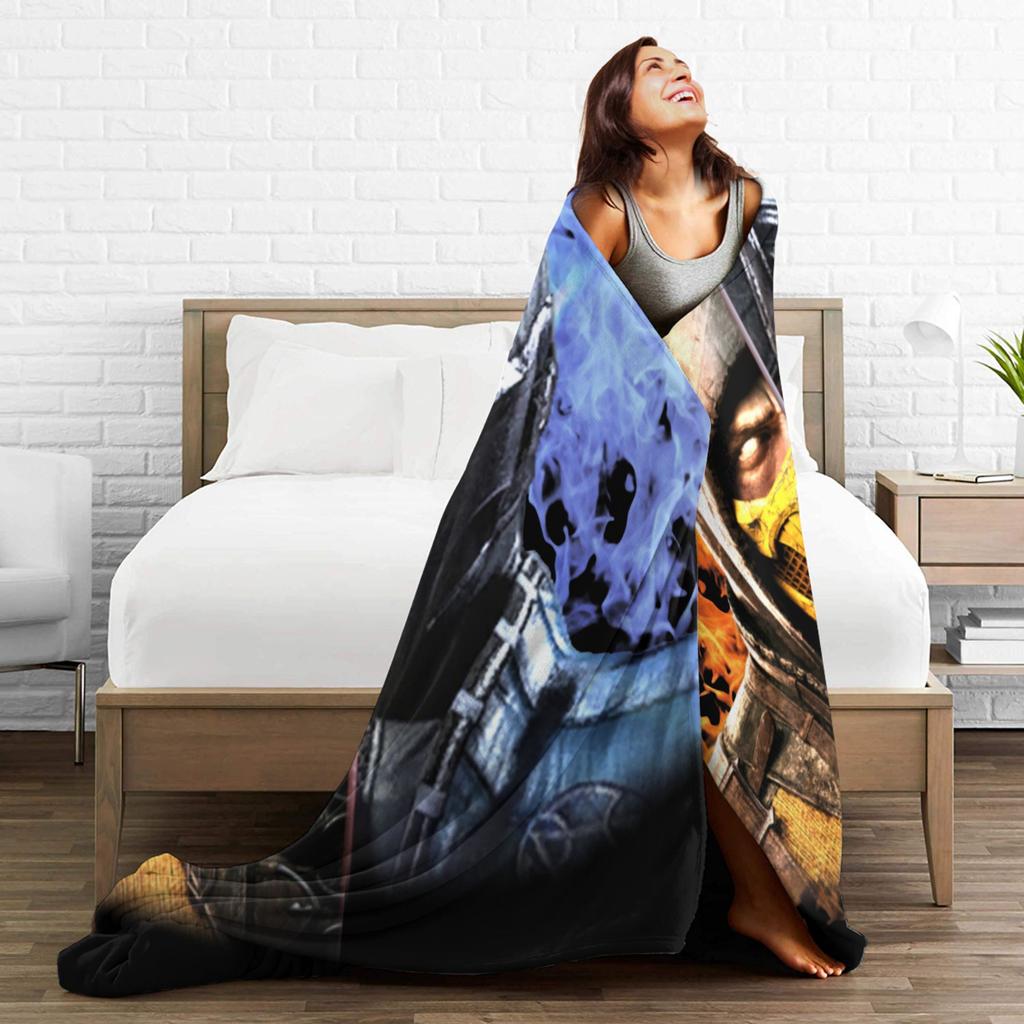Mortal Kombat X Scorpion VS Sub Zero MKX Liu Kang Game Blankets Fleece Funny Throw Blanket for Home Spring/Autumn