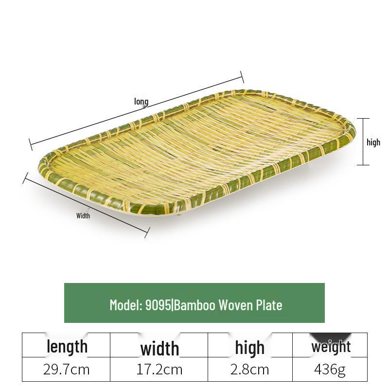 Kreative Melamin-Platte im Bambus-Web-Stil für Hot Pot, Grill und Dessert-Servieren