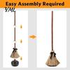 Interactive Halloween Window Display Electric Broom Toy, with Touch Activated Swinging Prop, Retro Realistic Silk Witch Straw Broom, for Party
