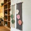 Estetyczny Styl Boho Liść Makrama Ozdoba Ścienna 66x20cm Bawełniany Sznurek Ręcznie Tkany Ornament Boho Sztuka Ścienna Wystrój Domu Wesela