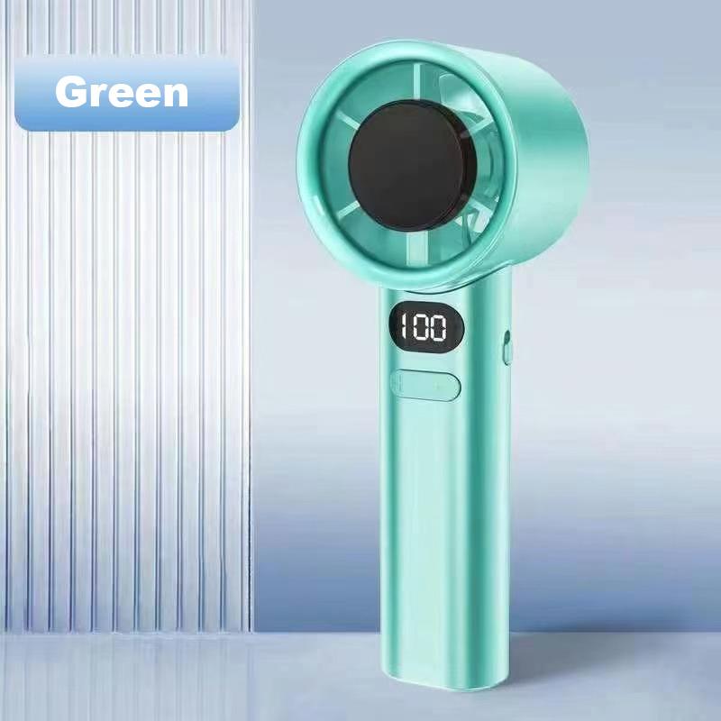 USB Rechargeable Turbo Handheld Fan - Adjustable 12-Speed Mini Fan with LED Display & Gentle Mode for Home/Office/Travel