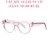 Transparent Pink Frame Cat Eye Nearsighted Glasses For Women Shortsighted Optical Glasses With Prescription 0 -0.5 -0.75 To -6.0
