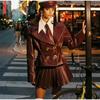 Women's Pleated Leather Skirt Slim Sexy and Fashionable A-line Leather Skirts Trendy New Style