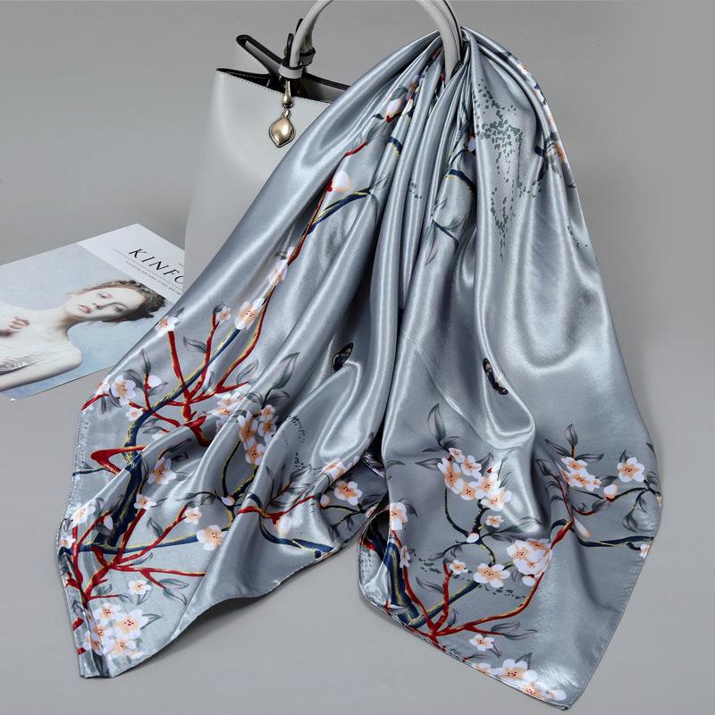 90 Square Scarves, Silk Scarves, Women's New Spring and Summer High-end Sense Versatile, Thin Scarves, Shawls Outside
