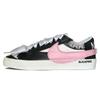 Blazer BLACKPINK Cushioning Lightweight Low Top Skateboard Shoes Women's Black Pink DQ1470-101(TeamK-BLACKPINK)