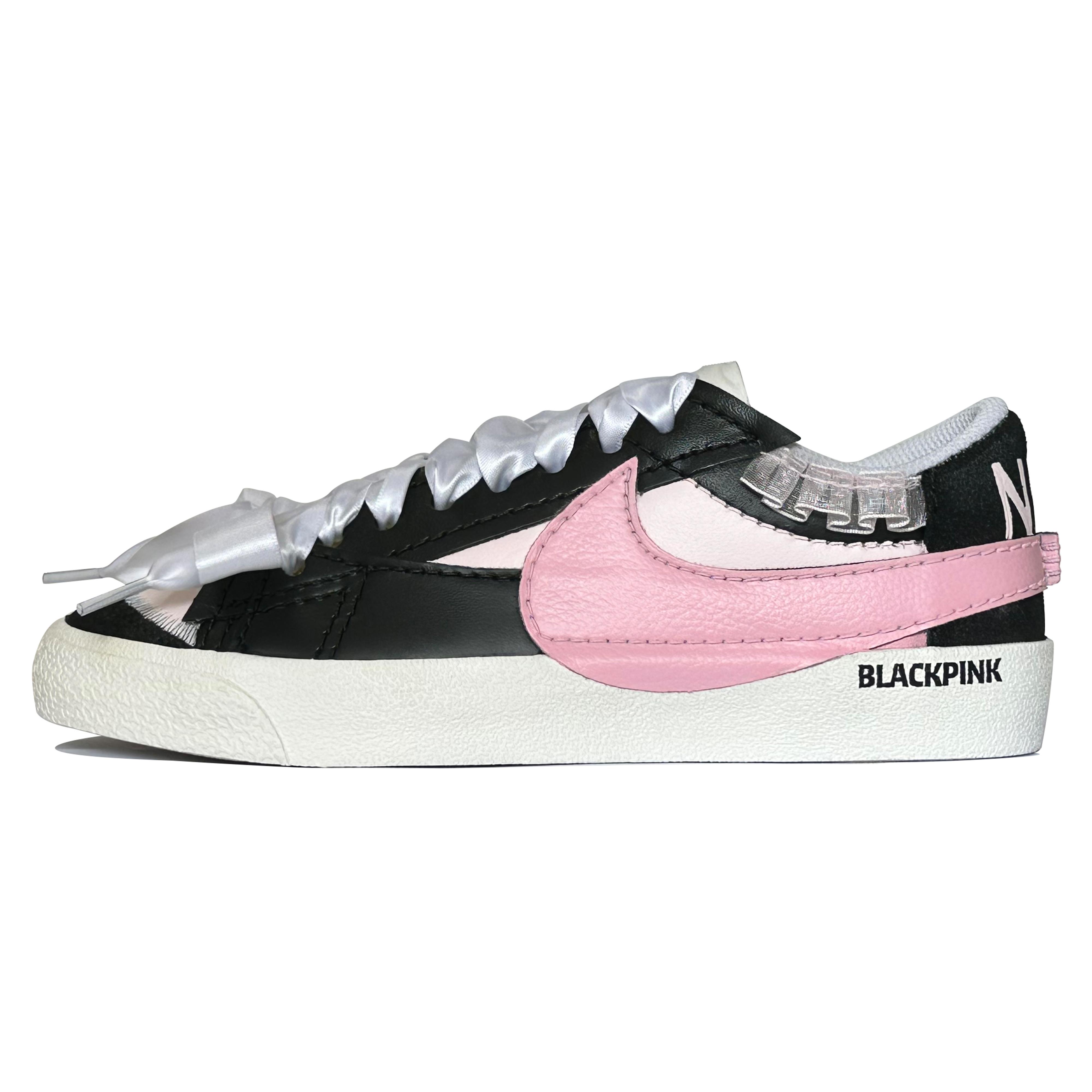 

Nike Blazer BLACKPINK Cushioning Lightweight Low top Skateboard Shoes Women s Black Pink DQ1470-101(TeamK-BLACKPINK) 37.5