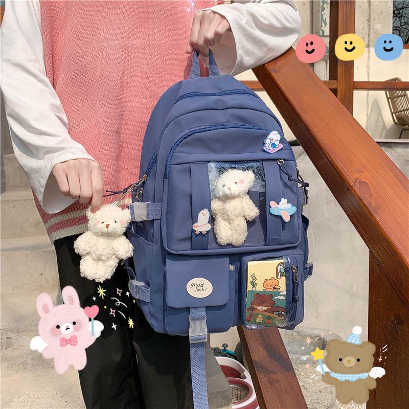 Schoolbag Harajuku Ulzzang College Wind Large Capacity Middle School Student Schoolbag Female Cute Backpack Junior High School Backpack