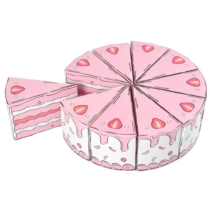 Triangle Cake-Shaped Gift Box for Birthday or Wedding - Pack of 10