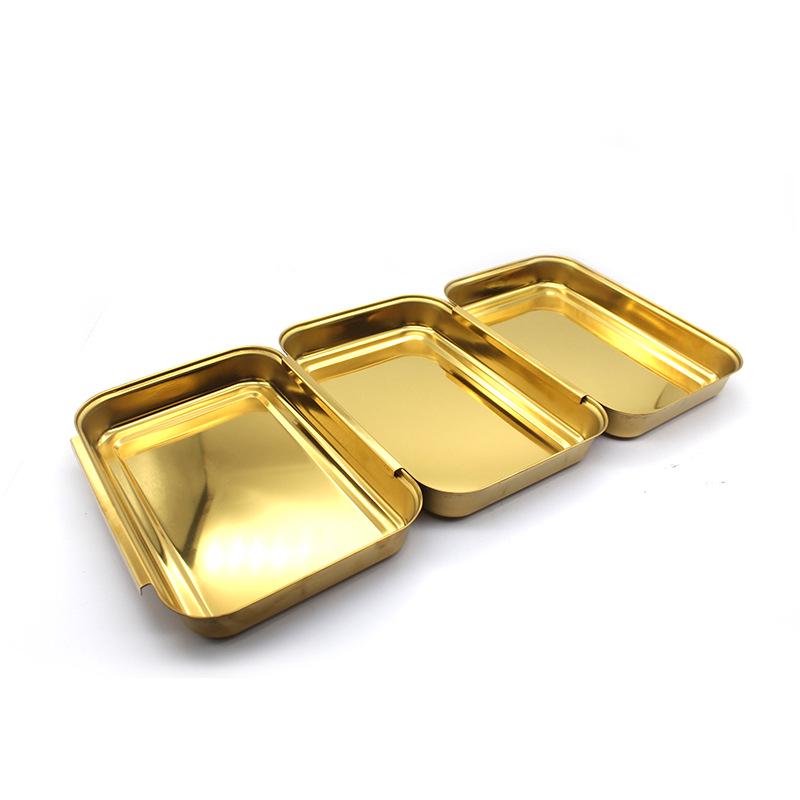 Stainless Steel Rectangular Divided BBQ and Sauce Dipping Plate
