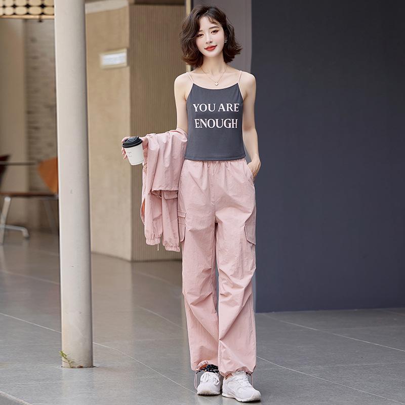 Women's Trendy Small-Size Three-Piece Workwear Sports Set - Spring 2025 Collection