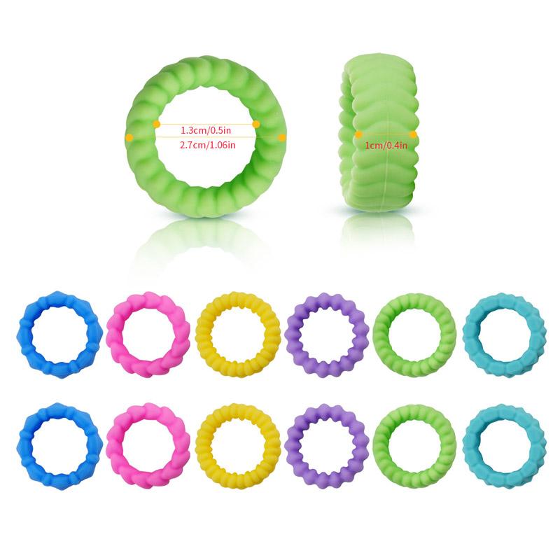 12PCS Texture Fidget Toys Sensory Rings for Kids Anxiety Autism ADHD Stress Relief Toy  Classroom Prizes Party Favors Bulk