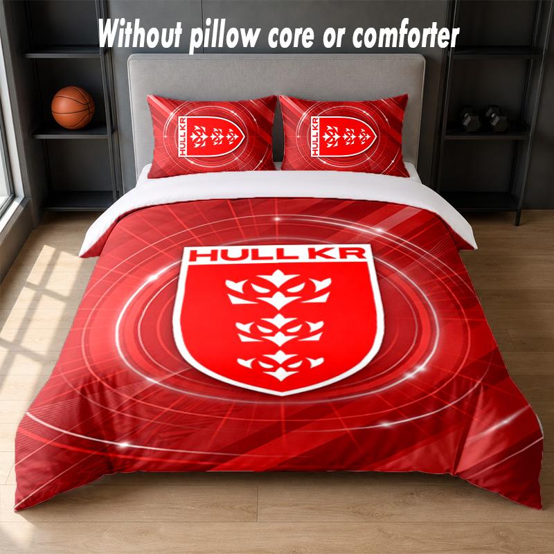 Hull KR Design Bed Bedding Set 1 Duvet Cover + 2 Pillowcases Soft Breathable Household Bed Linens