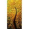 Vertical Modern Money Tree Oil Painting for Entryway or Hallway
