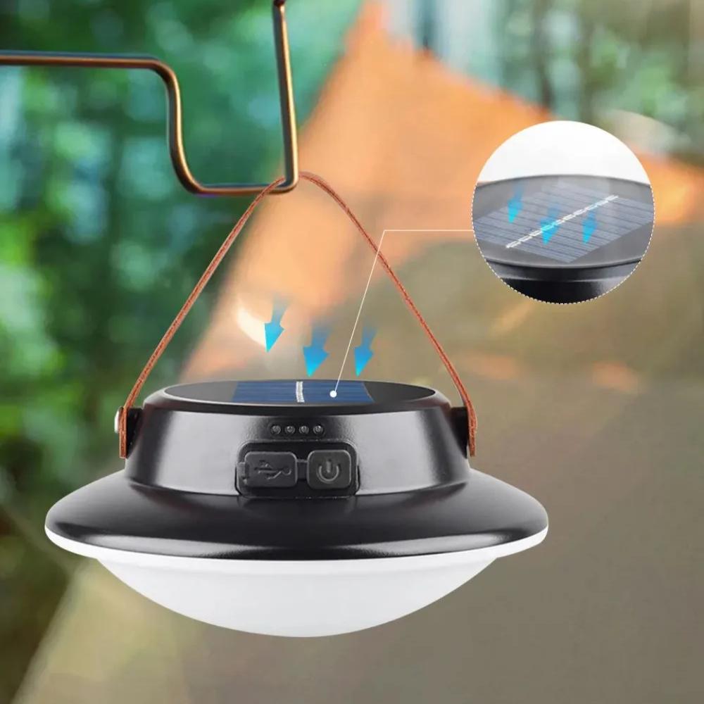 LED Solar Camping Light Waterproof Rechargeable Outdoor Hanging Light Portable Fill Light Work Maintenance Emergency Lighting
