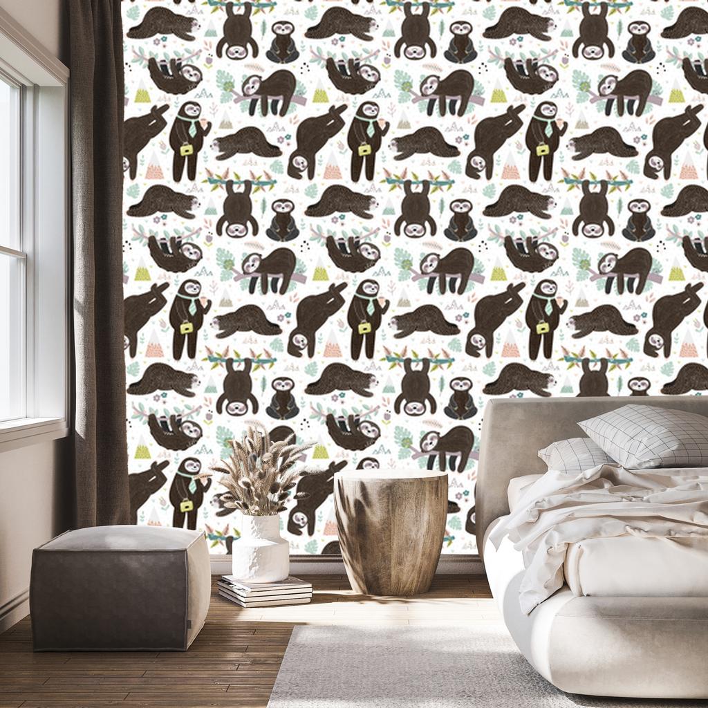 Sleeping Sloths Wallpaper for Living Room and Bedroom 50x1000