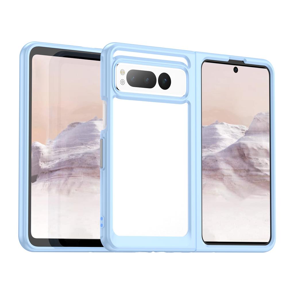 Colorfull Transparent Protective Colorful  TPU Case for Google Pixel Fold Protective Shockproof Full Touch  Protection Cover
