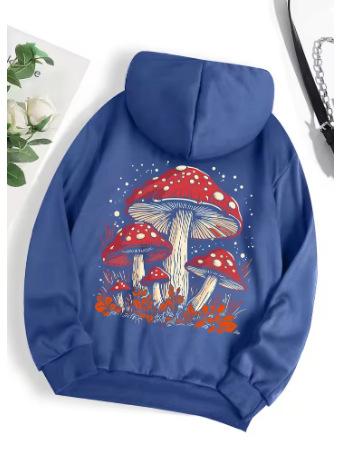 Fashion Women s T-Shirt Red Mushroom Personality Graphical Hoodie For Loose Sweatshirts Casual Sweatshirts Fashion Hooded XXS
