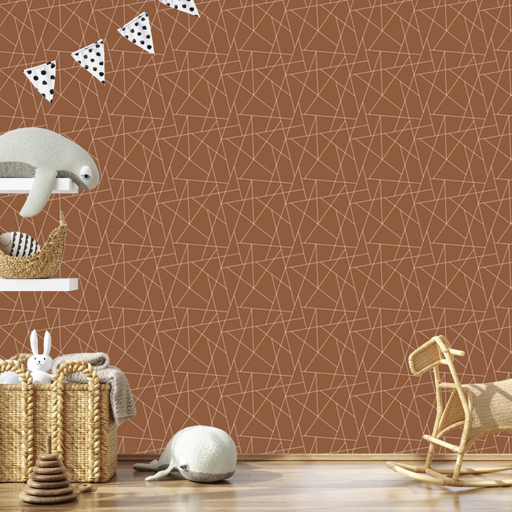 Wallpaper Geometric pattern orange, fine detail 50x1000