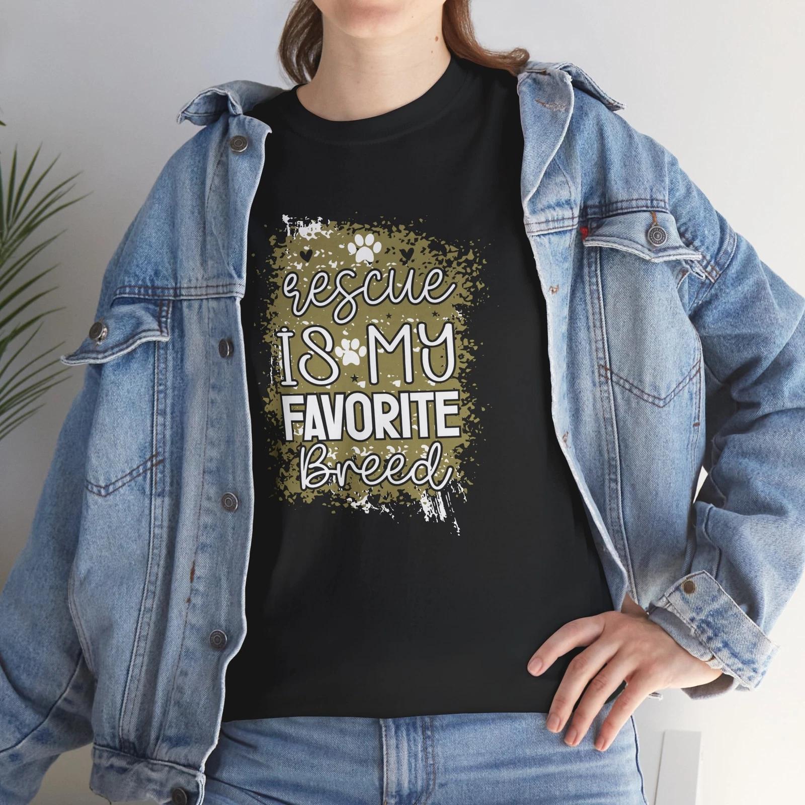 Rescue Is My Favorite Breed Dog T-Shirt – Proud Puppy Parent Tee for Dog Lovers 2XL