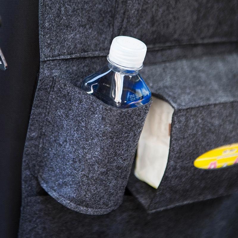 Car Seat Back Organizer: Multifunctional Felt Storage Bag with Pockets