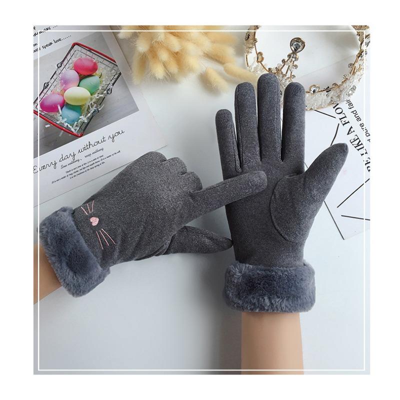 

Осенне-зимние перчатки из немецкого бархата для женщин, с плюшевой подкладкой, для активного отдыха, велоспорта, зимние, ветрозащитные, теплые, с сенсорным экраном. average size