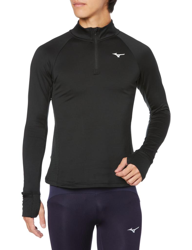 Mizuno Běžecký hřejivý lehký svetr na zip J2MCA705 Černý L