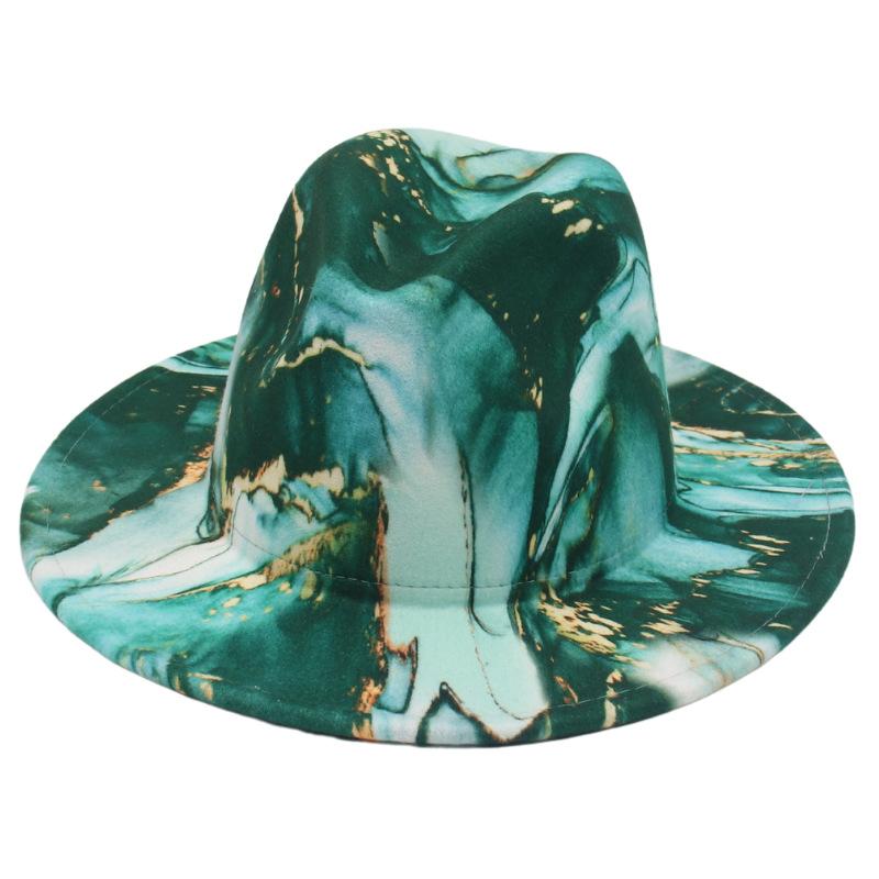 2022 Fedora Hat Print Color Hat Felt Hat Jazz Hat