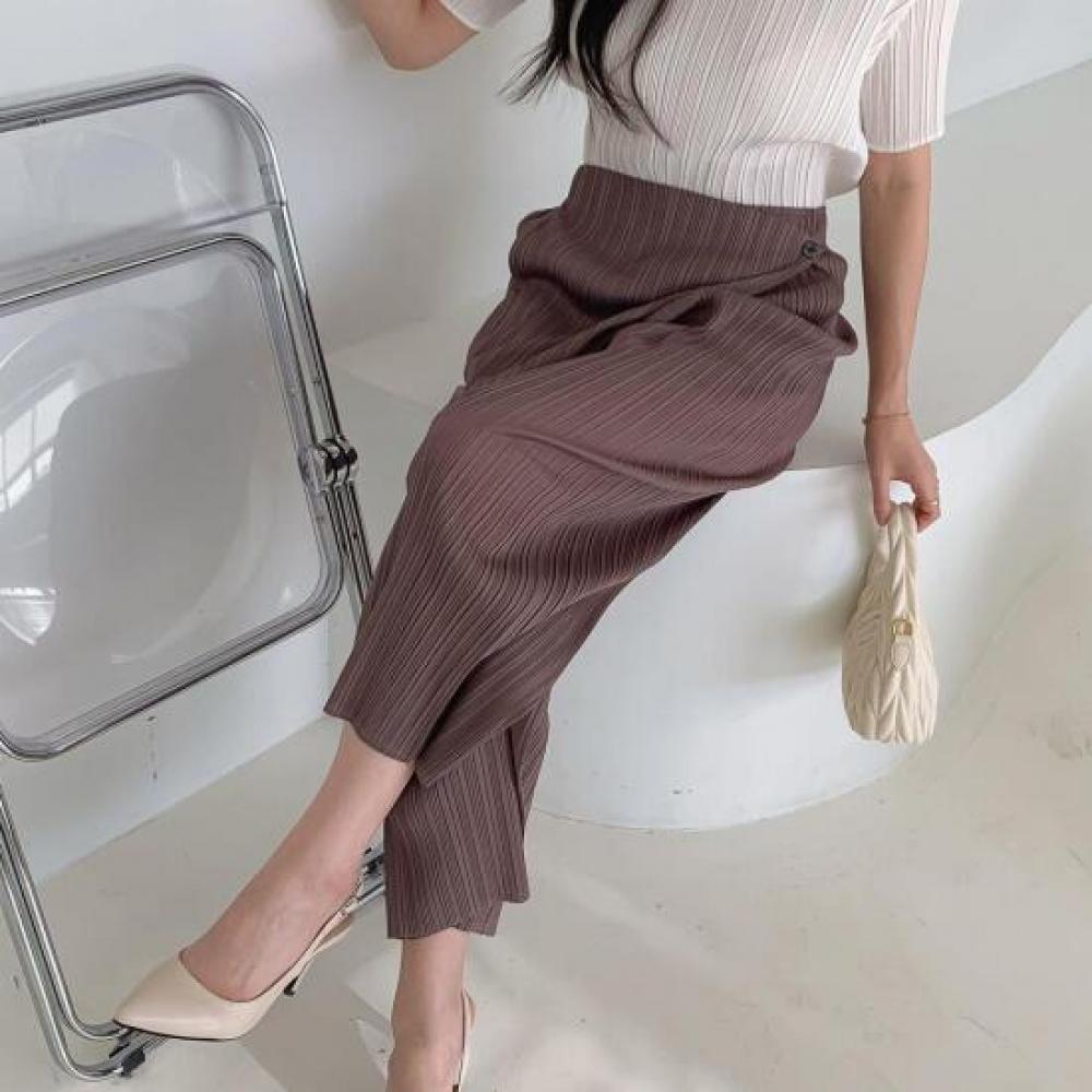 New Arrivals Open Run Tsemeli Ankle Wrap Style Women Pleated Pants