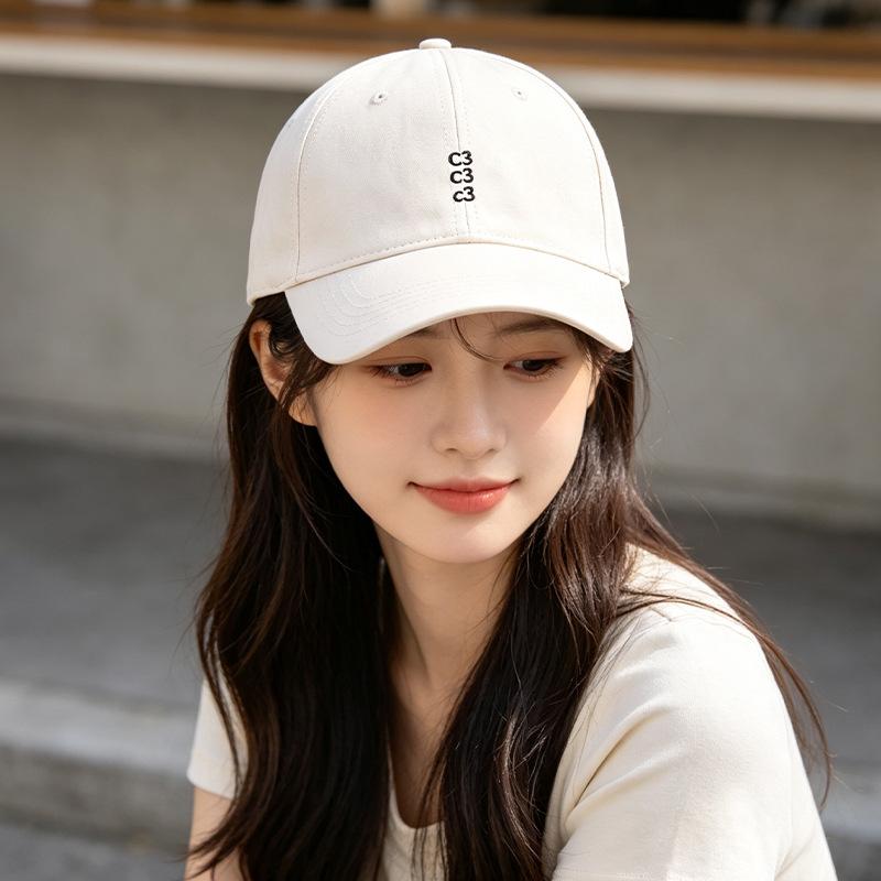 Fashion Hat 2011 Small Letter Embroidered Versatile Baseball Hat Casual Thin Breathable Face-Enhancing Couple Baseball Tongue Hat