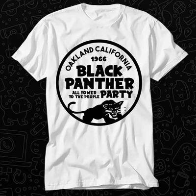 T-shirt in Cotone Pantera Nera Malcolm X Hip Hop 409