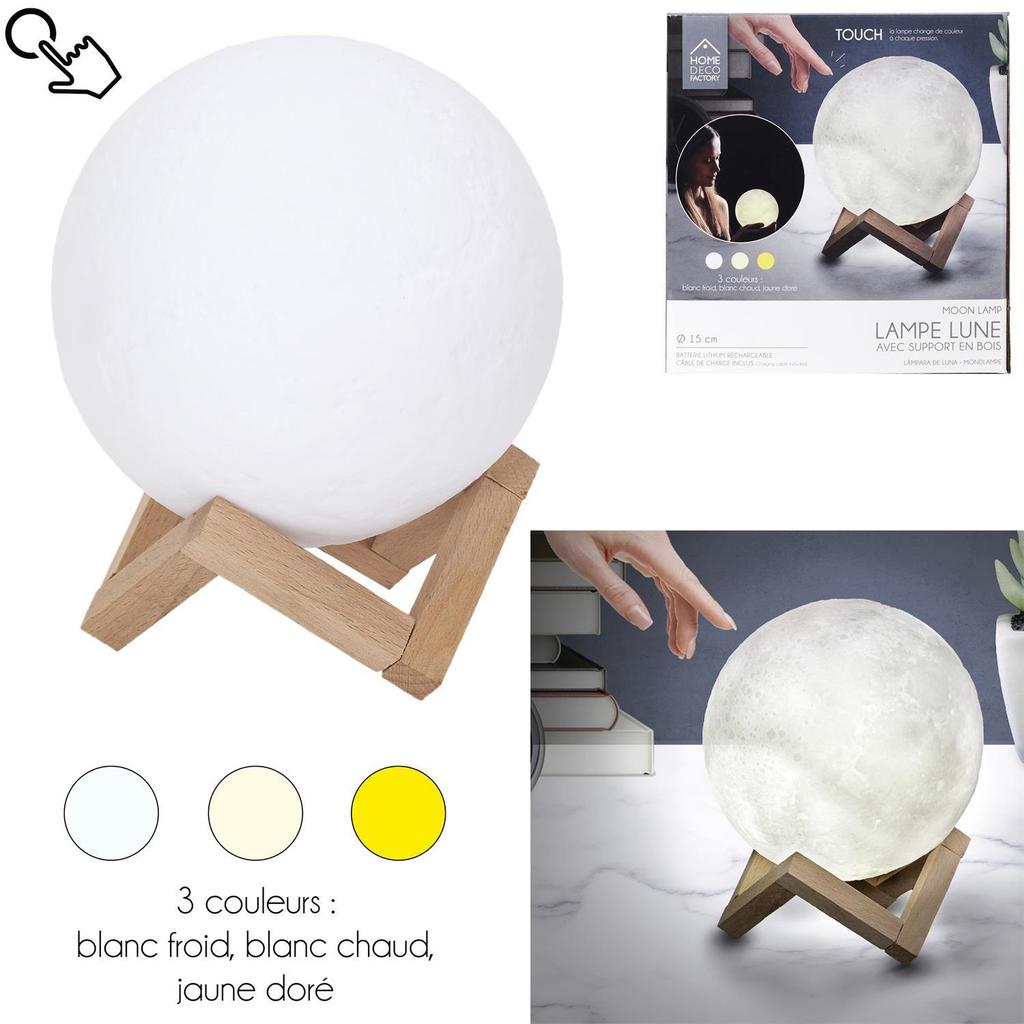 MOND TISCHLEUCHTE Kugel mit WECHSELBARER LICHTFARBE