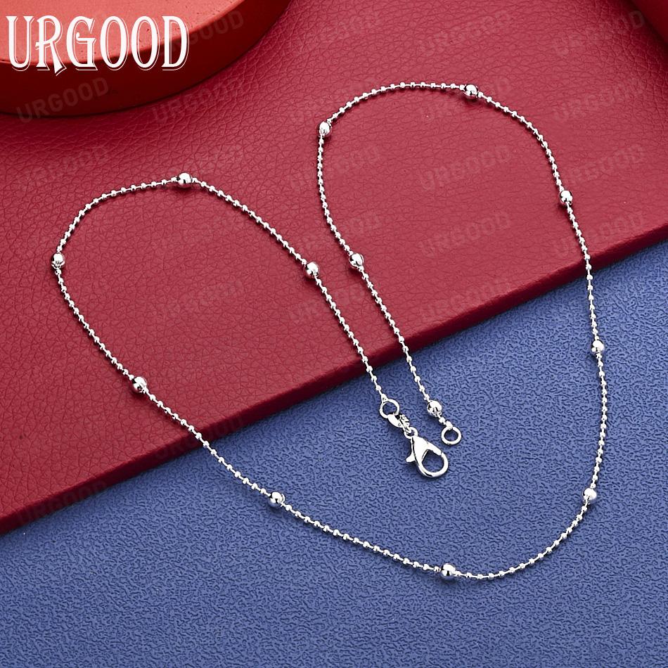 925 Sterling Silver Minimalist Smooth Round Bead Clavicle Necklace - Banquet Gift Jewelry