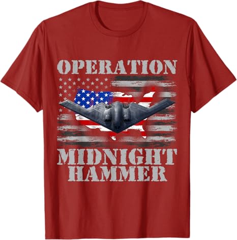 B2 Stealth Jet Shirt Operation Midnight Hammer TShirt USA Flag Patriotic Graphic Outfit Novelty Gift Unisexs Fashion Airplane Tee S