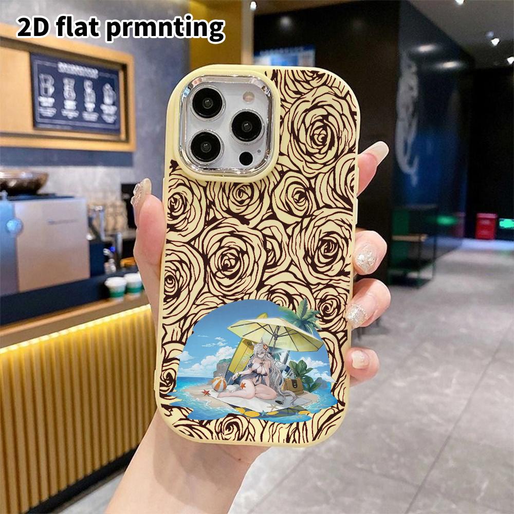 Phone case: 2D flat design suitable for iPhone 18 17 16 15 14 13 Pro protective case, couple style, beach swimwear, Christmas and Halloween gifts