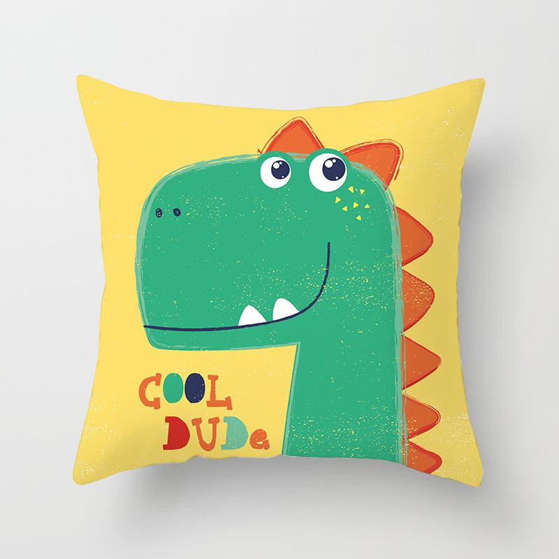 Cartoon Dinosaur Pillow Cover Children's Room Decorative Pillow Cushion Cover
