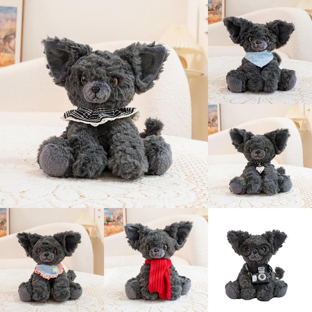 Derwen Cat Handheld Plush Toy With Scarf And Heart Pendant Decor For Kids And Gifts