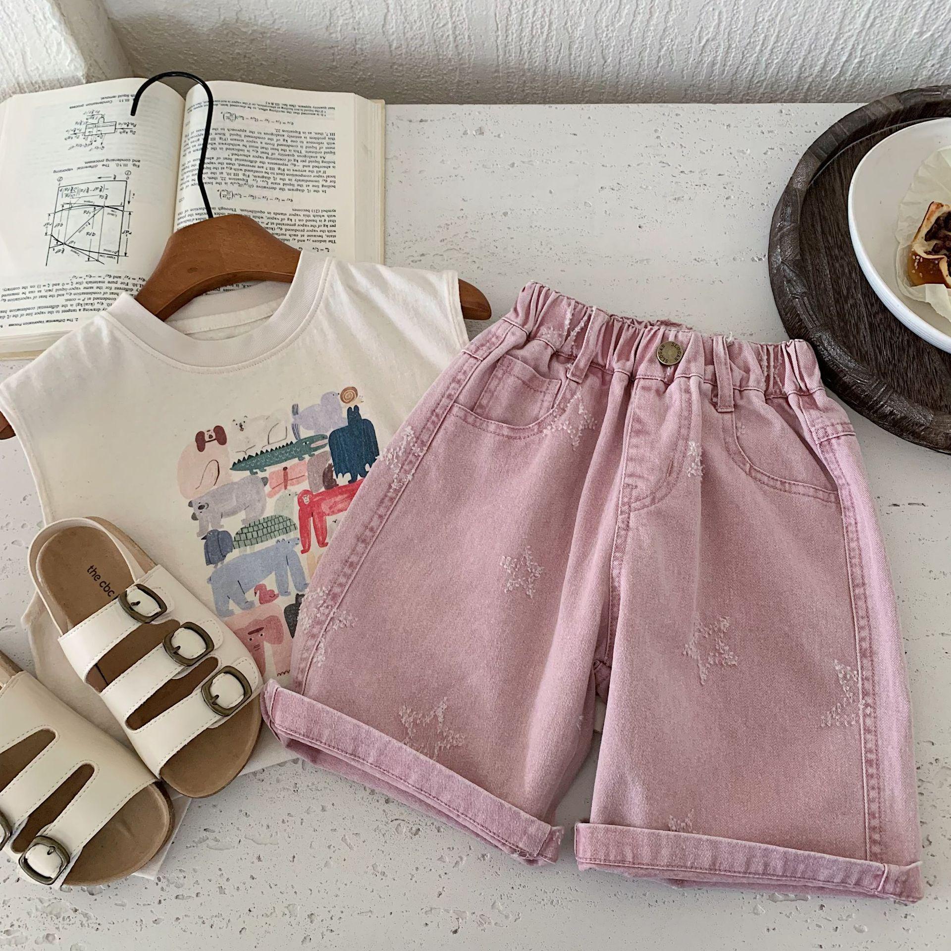 

Kids Retro Casual Denim Shorts 100 cm