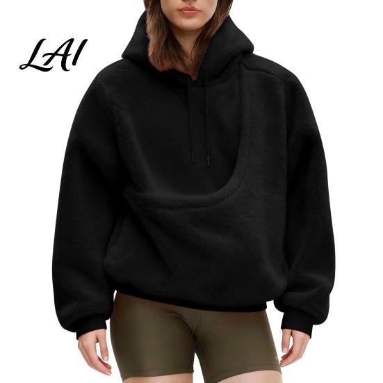 Pet Pouch Hoodie Women Sling Hoodie Oversized Hooded Sweatshirt with Kangaroo Animal Holder Top Pouch Dog Cat Fleece Pullover