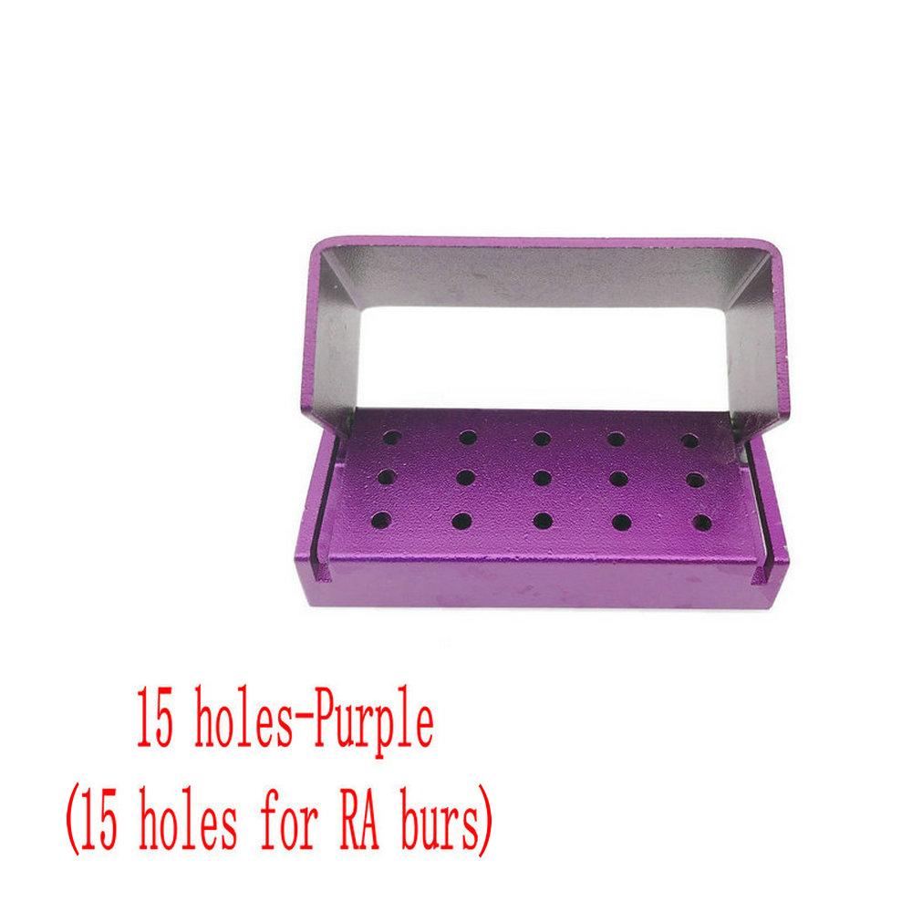 15/30 holes Dental Diamond Burs Holder Block Disinfection Box Autoclave ALUMINIUM Bur Holder Dentist Tools