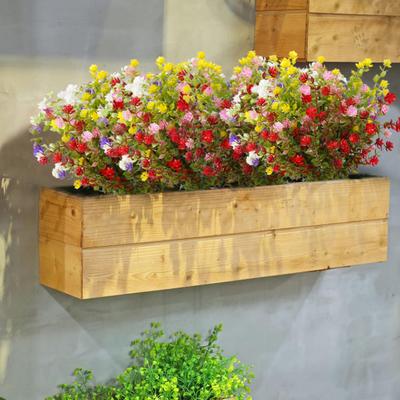 2 Stück Outdoor Künstliche Blumen Realistisch UV-Beständig Kunstpflanzen Unechte Blumen mit Biegsamen Stielen für Hängepflanzgefäß Veranda Zuhause Hochzeitsdeko